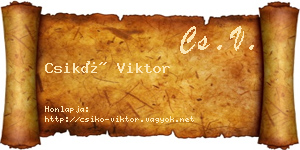 Csikó Viktor névjegykártya